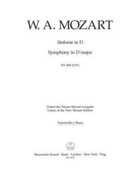 Sinfonie D-Dur nach der Serenade KV 204 (213a) 