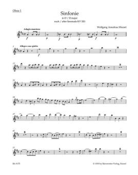 Sinfonie D-Dur nach der Serenade KV 320 