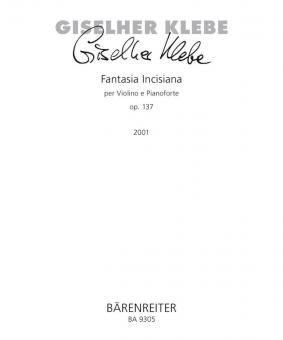 Fantasia Incisiana per Violino e Pianoforte 