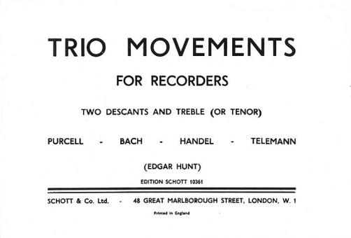 Trio Movements For Recorders 