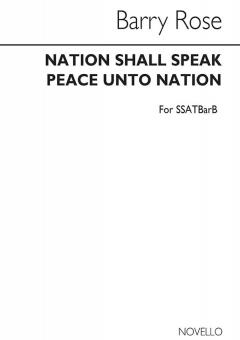 Nation Shall Speak Peace Unto Nation 