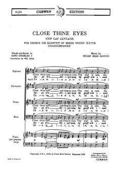 Rees-davies, I Close Thine Eyes SATB/Piano 