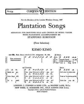 Robinson Plantation Songs SATB 