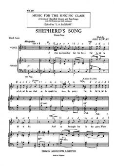 Rowley, A Shepherd's Song Unison/Piano 