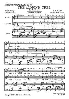 Schumann The Almond Tree 2-Part/Piano 