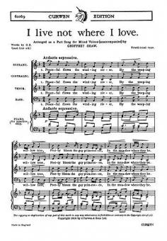 Shaw, G I Live Not Where I Love SATB/Piano 