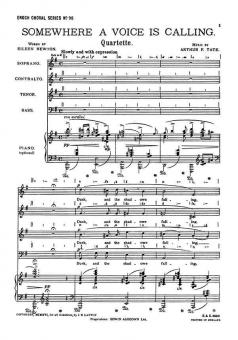 Tata, A Somewhere A Voice Is Calling SATB/Piano 