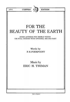 Thiman, E For The Beauty Of The Earth Unison/Piano 