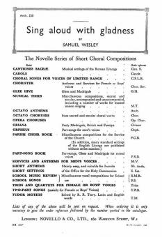 Sing Aloud With Gladness 