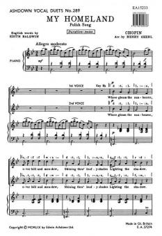 Chopin, F My Homeland 2-Part (Ea289) 