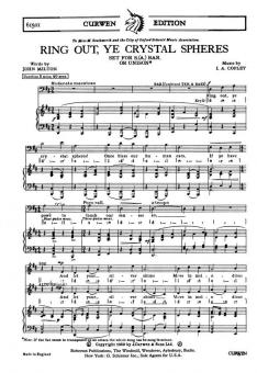 Copley, I Ring Out, Ye Crystal Spheres S(A)Bar/Piano 