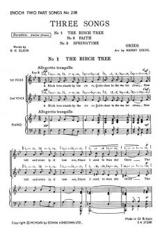 Grieg, E Three Songs 2-Part/Piano 