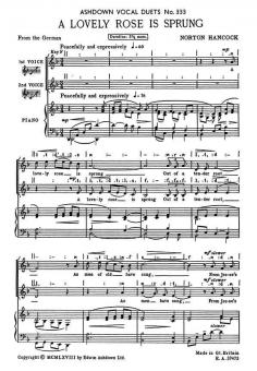 Hancock, N A Lovely Rose Is Sprung 2-Part (Ea333) 