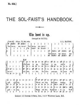 Hatton The Hunt Is Up SATB Tonic Solfa 