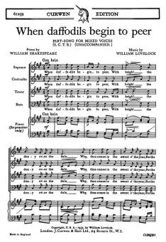 Lovelock When Daffodils Begin SATB 