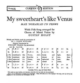 My Sweetheart's Like Venus SATB/Tonic 