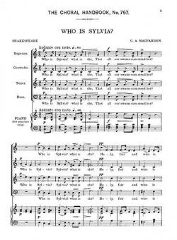 Macfarren Who Is Sylvia? SATB 
