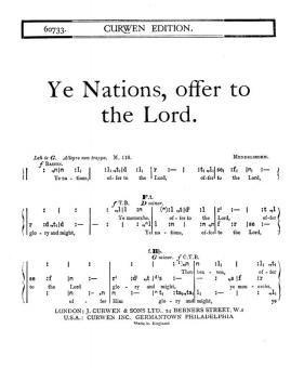 Ye Nations, Offer To The Lord 