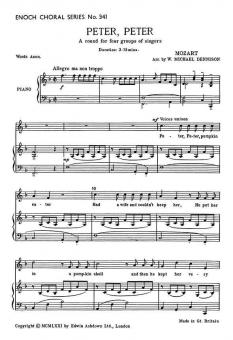 Mozart, W.A Peter Peter 4-pt Unison (Round) 