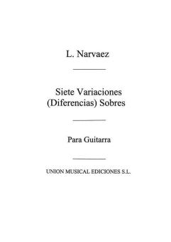 Siete Variaciones Sobre Guardame Las Vacas (Tarrago) For Guitar 