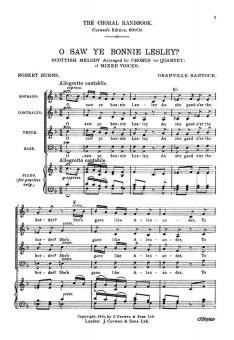 O Saw Ye Bonnie Lesley? SATB 