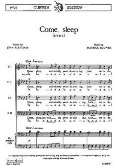 Come, Sleep TTBB/Piano 