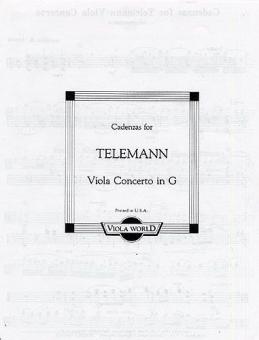 Cadenzas For Telemann Viola Concerto In G 