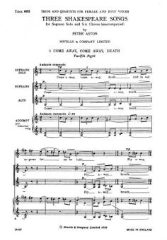 Three Shakespeare Songs 