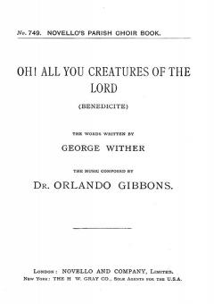 Oh! All You Creatures Of The Lord 