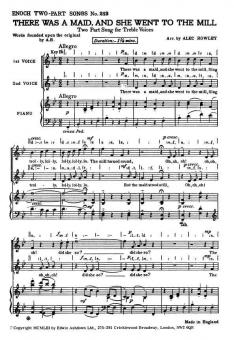 There Was A Maid, And She Went To The Mill 2-Part Piano 