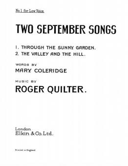 Two September Songs Op. 18 Nos. 5 and 6 