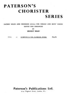 Haydn Achieved Is Glorious Work SSA 