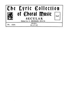 Richardson, T Mary SATB 