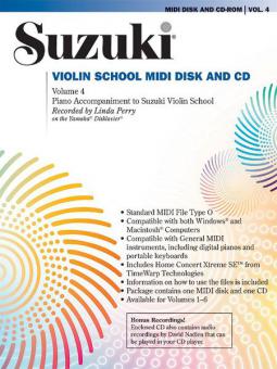 Suzuki Violin School 4 - MIDI Disk Acc./CD-ROM 