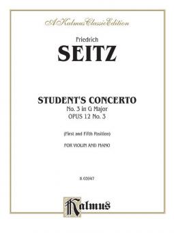 Student's Concerto No. 3 In G Minor, Op. 12 Standard