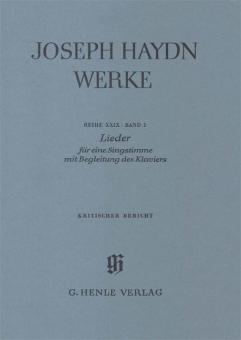 Lieder für eine Singstimme mit Begleitung des Klaviers - KRITISCHER BERICHT 