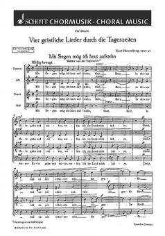 Vier geistliche Lieder durch die Tageszeiten op. 41 Standard