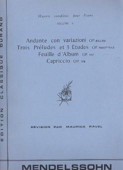 Oeuvres Vol. 5 Piano (Op. 82/83/104/117/118 