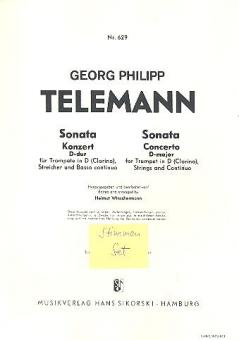 Sonata D-Dur für Trompete in D (Clarino), Streicher und Bc 