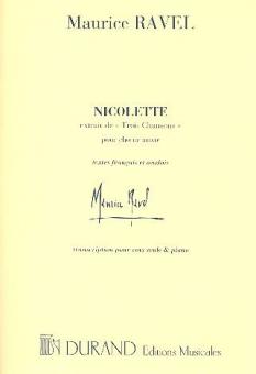 Nicolette Extrait De Trois Chansons pour Choeur 