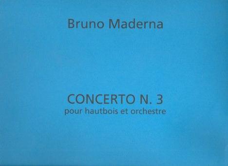 Concerto Nr.3 Hautbois et Orchestre 
