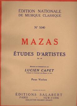Etudes D'artistes Violon Seul 
