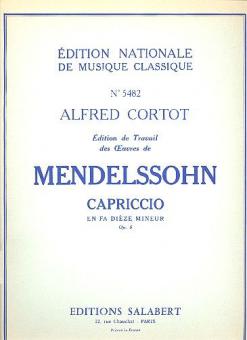 Capriccio En Fa Diese Mineur Op.5 Piano 