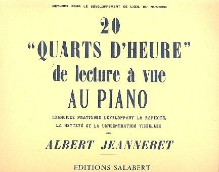 20 Quarts d'heure de Lecture a Vue Piano Enseignement 