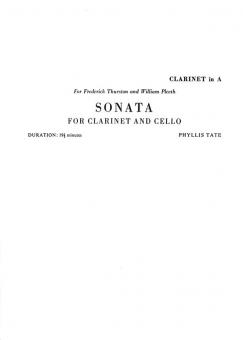 Sonata For Clarinet And Cello 