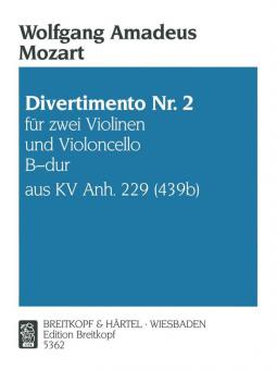 Divertimento Nr. 2 B-dur KV Anh. 229 