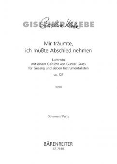 Mir träumte, ich müsste Abschied nehmen 