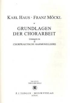 Chorpraktische Harmonielehre: Lösungsheft 