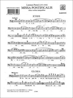Missa Pontificalis a 3 Voci Miste Con Organo 