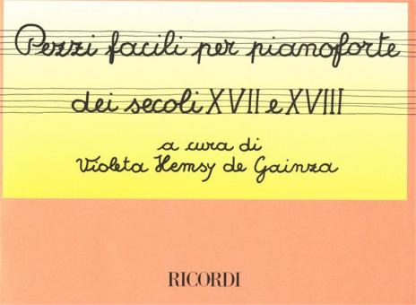 Pezzi Facili Per Pianoforte Dei Secoli XVII e XVIII Vol.1 